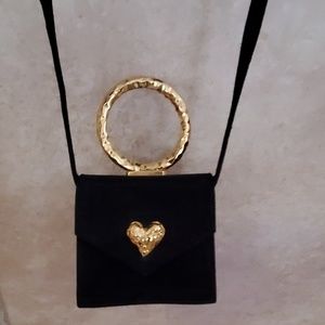 Black suede evening bag, only worn once.